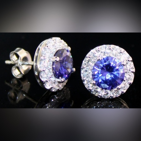 Jewelry - 5.32 Carat Tanzanite Diamond Halo Earrings